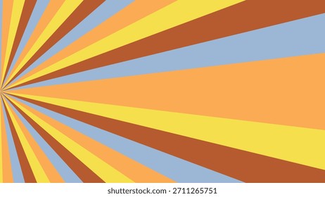 Los rayos coloridos emanan del patrón de fondo retro sunburst de la esquina inferior izquierda