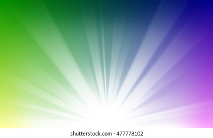 Colorful Rays rising from horizon background
