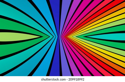 Colorful rays spreading background illustration - Abstract rainbow vector background template