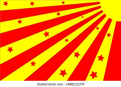 colorful rays of the sun scatter in different directions