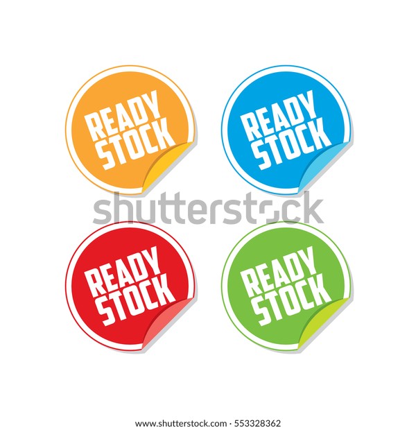 Colorful Ready Stock Sticker Labels 库存矢量图（免版税）553328362