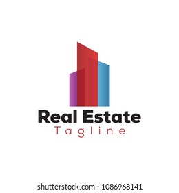 Colorful real estate building logo template