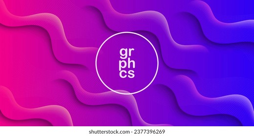 Colorful realistic abstract dark purple and blue gradient background with 3d wavy emboss textured design. Eps10 Vector