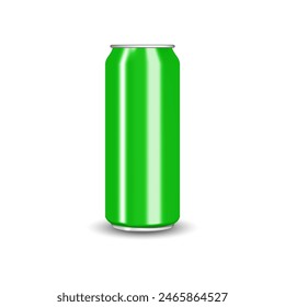 Colorful Realistic aluminum cans with empty metallic can. Aluminum can mockup for energy drinks, cola, soda, beer, and juice. Aluminum cans on transparent background.
