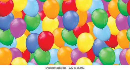 Colorful realistic balloons seamless pattern