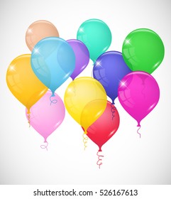 Colorful realistic balloons vector 
