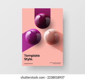 Colorful realistic balls corporate cover template. Modern pamphlet A4 design vector layout.