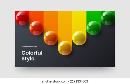 Colorful realistic balls journal cover concept. Amazing website design vector illustration.