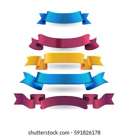 Colorful realistic banner set for your text. Vector illustration