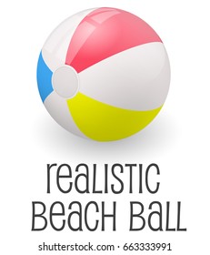 Colorful realistic beach ball vector illustration