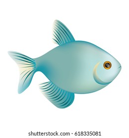 Colorful Realistic Fish Aquatic Animal Icon Vector Illustration