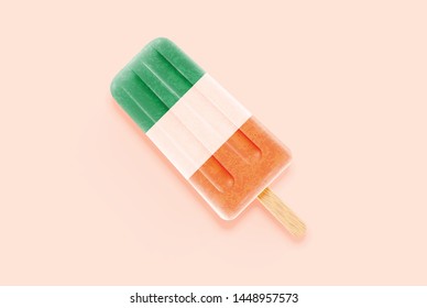 Colorful realistic flag ice cream, vector illustration