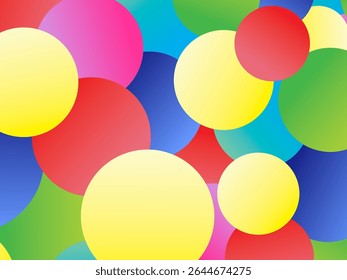 Colorful realistic flowing shiny balls background. Abstract colorful 3d ball pattern. Colorful balloon pattern background with artistic digital concept.
