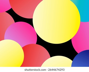 Fundo colorido realístico fluindo bolas brilhantes. Padrão de bola 3d colorido abstrato. Fundo de padrão de balão colorido com conceito digital artístico.