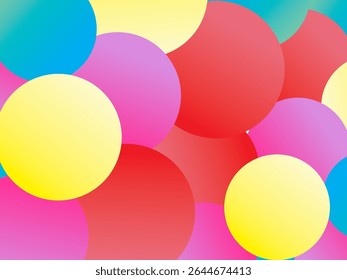 Colorful realistic flowing shiny balls background. Abstract colorful 3d ball pattern. Colorful balloon pattern background with artistic digital concept.