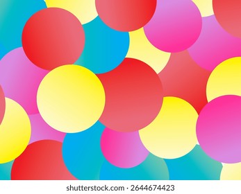 Fundo colorido realístico fluindo bolas brilhantes. Padrão de bola 3d colorido abstrato. Fundo de padrão de balão colorido com conceito digital artístico.