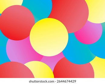 Colorful realistic flowing shiny balls background. Abstract colorful 3d ball pattern. Colorful balloon pattern background with artistic digital concept.