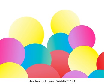 Colorful realistic flowing shiny balls background. Abstract colorful 3d ball pattern. Colorful balloon pattern background with artistic digital concept.