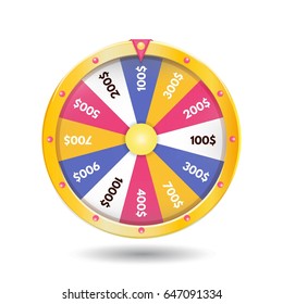 Colorful Realistic fortune wheel icon. Vector illustration.