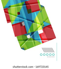 Colorful realistic geometric shape design template