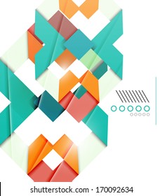 Colorful realistic geometric shape design template