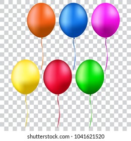 Colorful realistic helium balloons isolated vector illustration.