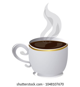 colorful realistic hot coffee cup