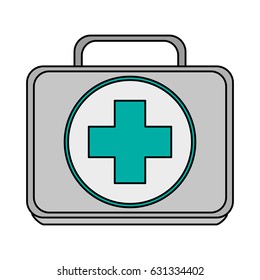colorful realistic image first aid kit with symbol cross