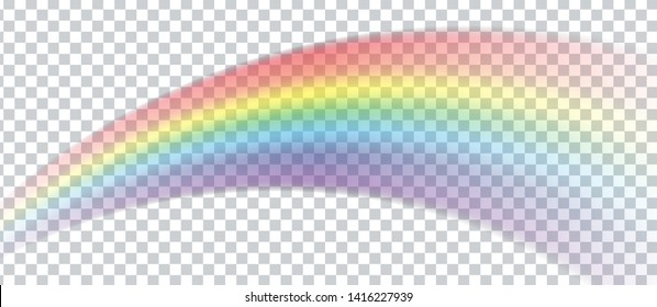 Colorful realistic multicolored rainbow. Natural arcuate phenomenon in the sky. Vector Illustration. EPS10