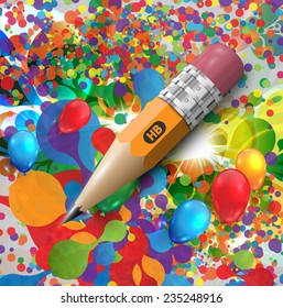 Colorful realistic pencils, vector