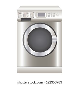 colorful realistic silhouette with washing machine vector illustration