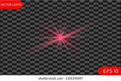 Colorful realistic special effects. The explosions and glowing particles of light. Isolated on a transparent background. Vector illustration.
