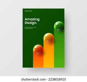 Colorful realistic spheres corporate brochure concept. Premium company identity design vector illustration.