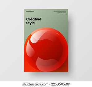 Colorido concepto de presentación de esferas realistas. Ilustración vectorial de diseño de portada corporativa moderna.