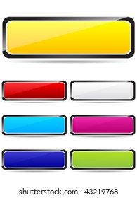Ilustración vectorial de los botones rectangulares coloridos
