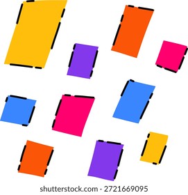 colorful rectangle confetti element illustration