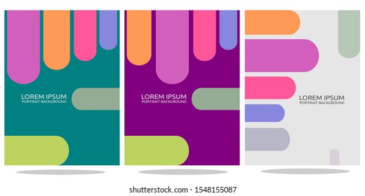 colorful rectangle curved borders portrait background