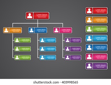 Colorful Rectangle Organization Chart Infographics People Stock Vector ...