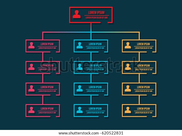 Colorful Rectangle Organization Chart Infographics Rectangle Stock ...
