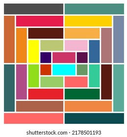 Colorful Rectangle Pattern Background Art