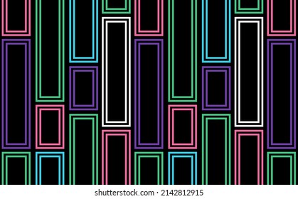Colorful rectangle pattern within dark background. 90's game style vector background. Suitable for design template and element.