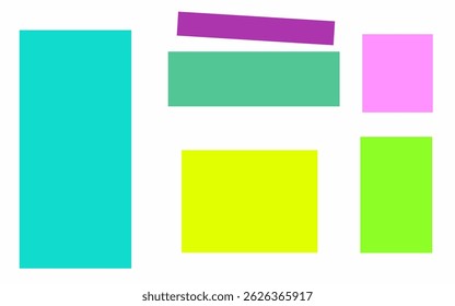 Conjunto de rectángulo colorido. Conjunto de póster de cita minimalista dibujado a mano. Conjunto de Plantillas en blanco de marco de oferta. Cuadro de texto aislado. Burbuja de discurso en blanco de color.