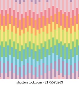 colorful rectangles like as waves. rainbow and pastel color concept. seamless pattern. vector illustration.