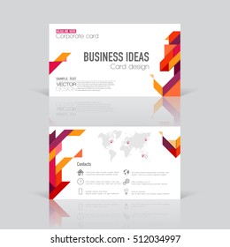 Colorful rectangles with lines, modern creative and clean business card, simple vector design - set template, flat vector illustration.