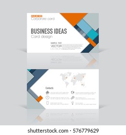 Colorful rectangles , modern creative and clean business card, simple vector design - set template.