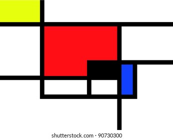 colorful rectangles, mondrian style.