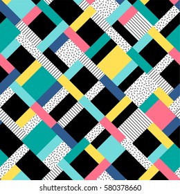 Colorful Rectangles Seamless Pattern Background