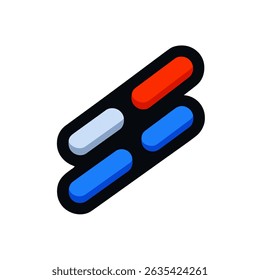 Colorful rectangles shape flow over white minimal abstract design