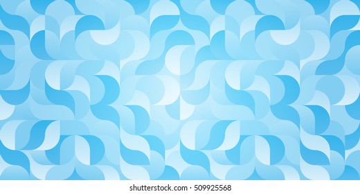 Colorful rectangular geometric gradient background pattern in bright blue colors for the decoration covers, banners, posters and Web sites. Vector illustration of a modern flat style.