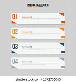 Colorful  rectangular infographics elements, Thin line pictograms, pointers and text box, Concept of business model with 5 successive steps, Modern design template, Steps or processes.